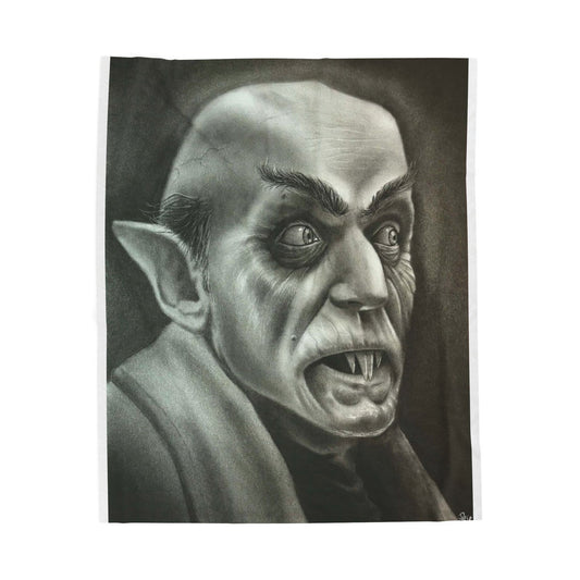 Nosferatu Vampire Horror Throw Plush Blanket for Gothic Home Decor & Halloween