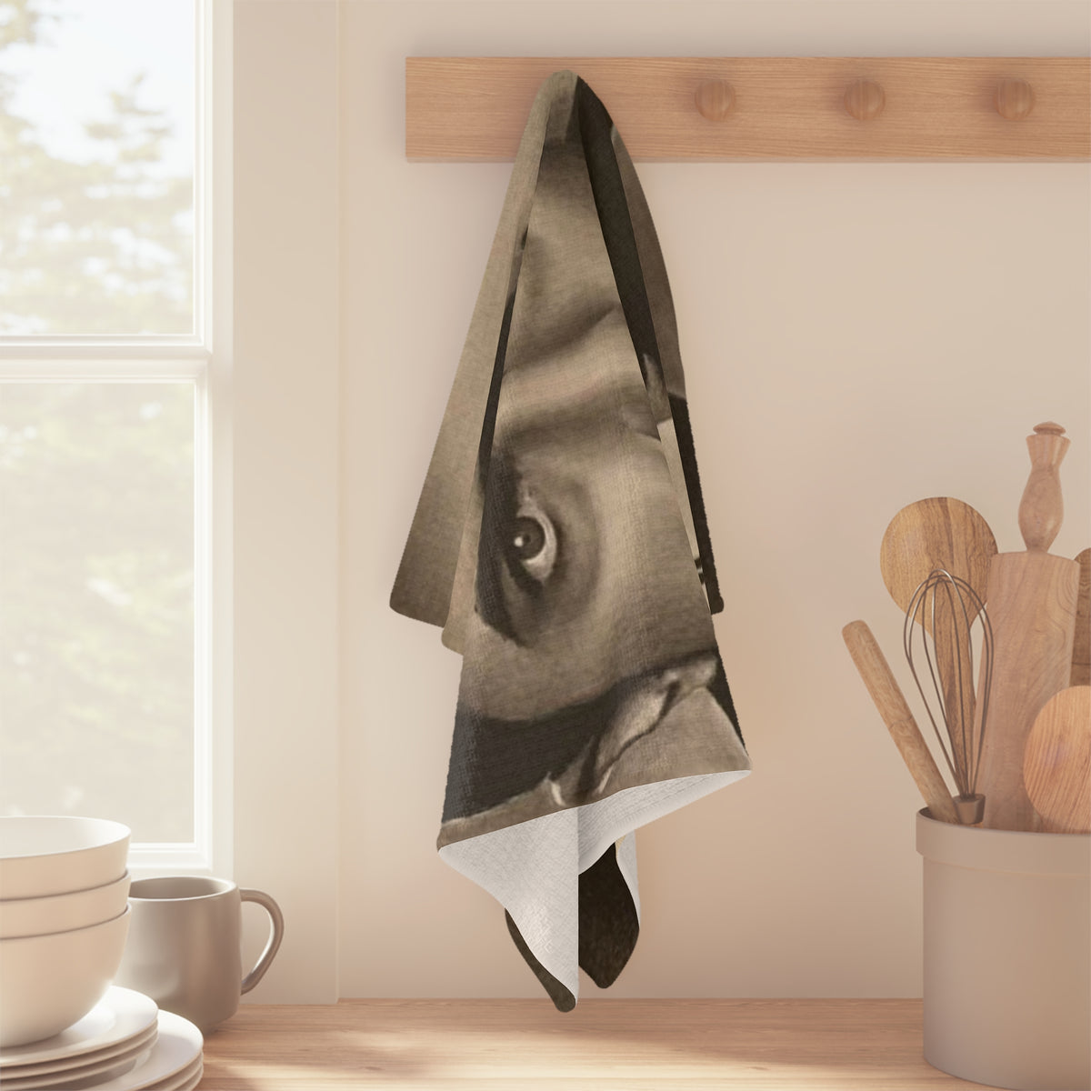 Dracula Bela Lugosi Vampire Portrait Tea Towel Vintage Horror Decor Kitchen Goth