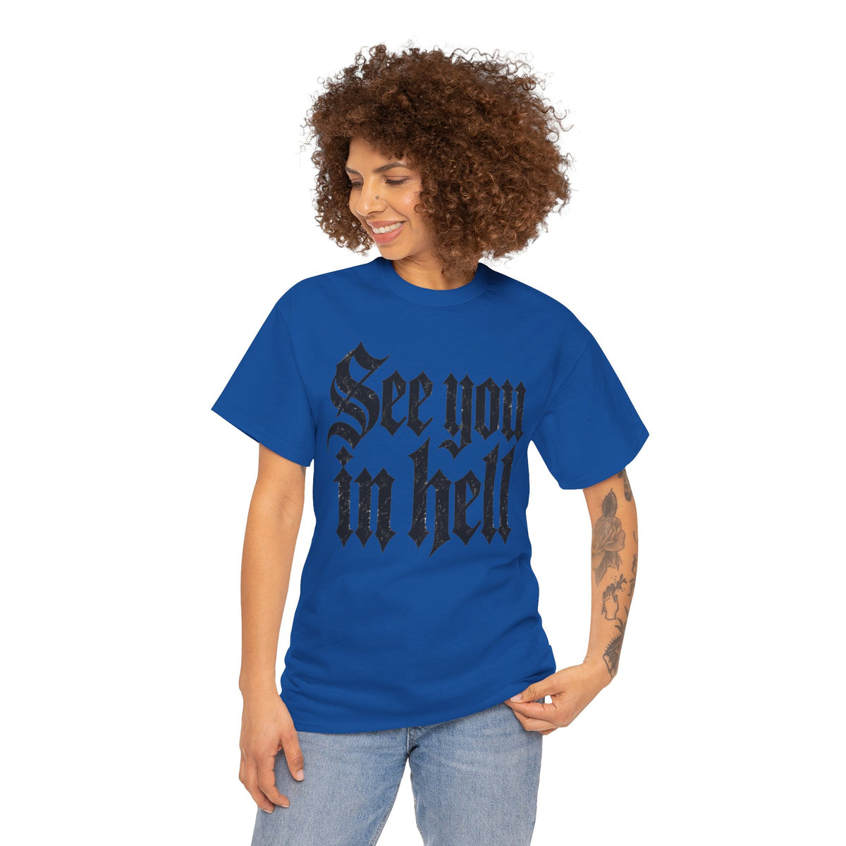 See You in Hell Gothic Text T-Shirt Goth Alternative Clothing Tee