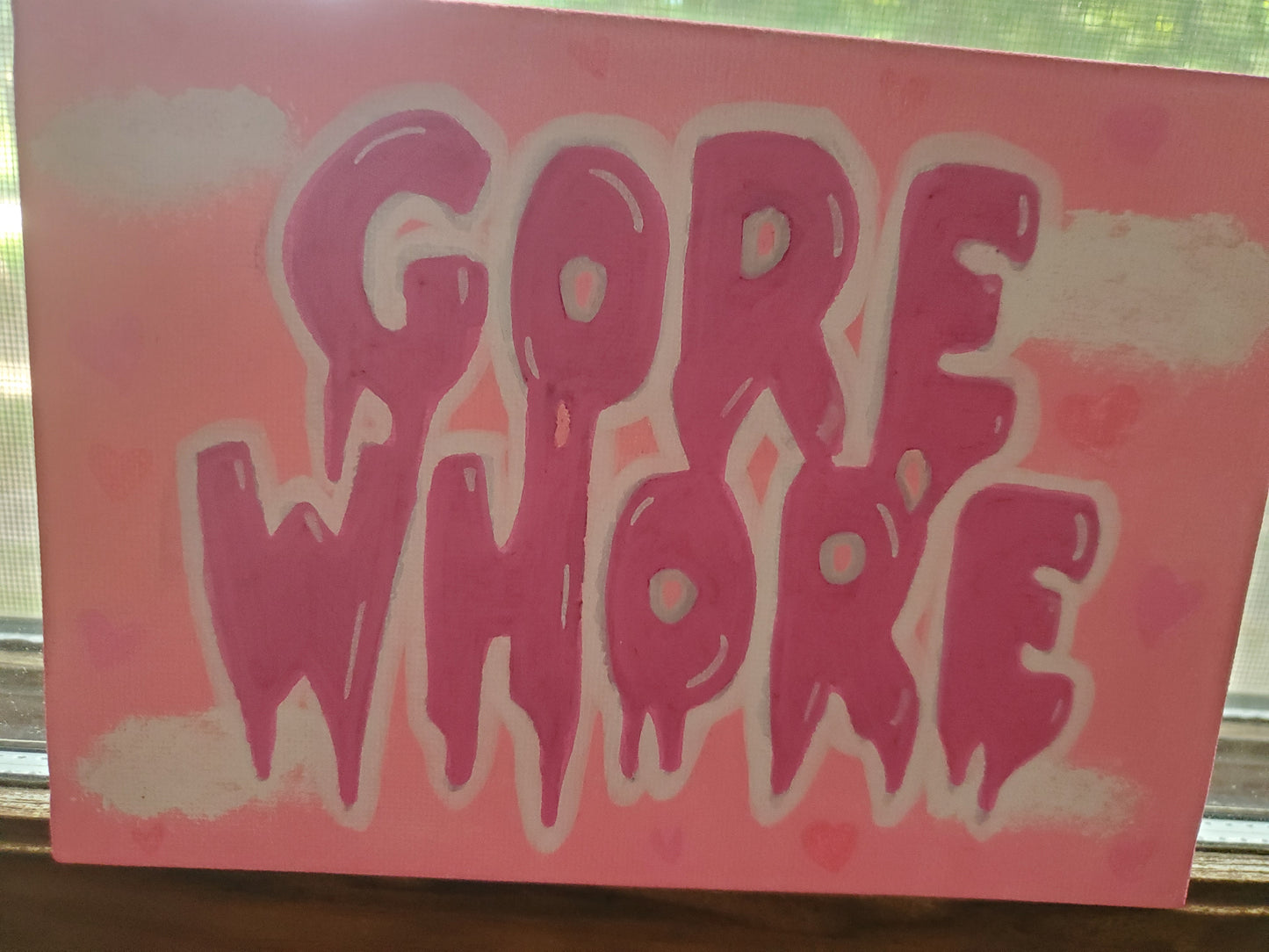Pastel Goth Gore Whore Canvas Art Wall Hanging Home Decor Horror True Crime