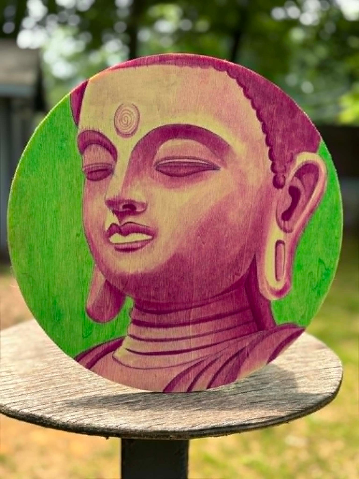 Buddha Sign Wooden Painting Artwork
