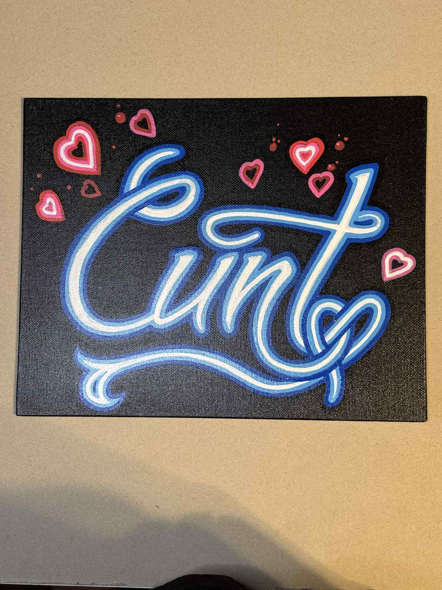 Cunt Offensive Funny Sign Canvas Painting