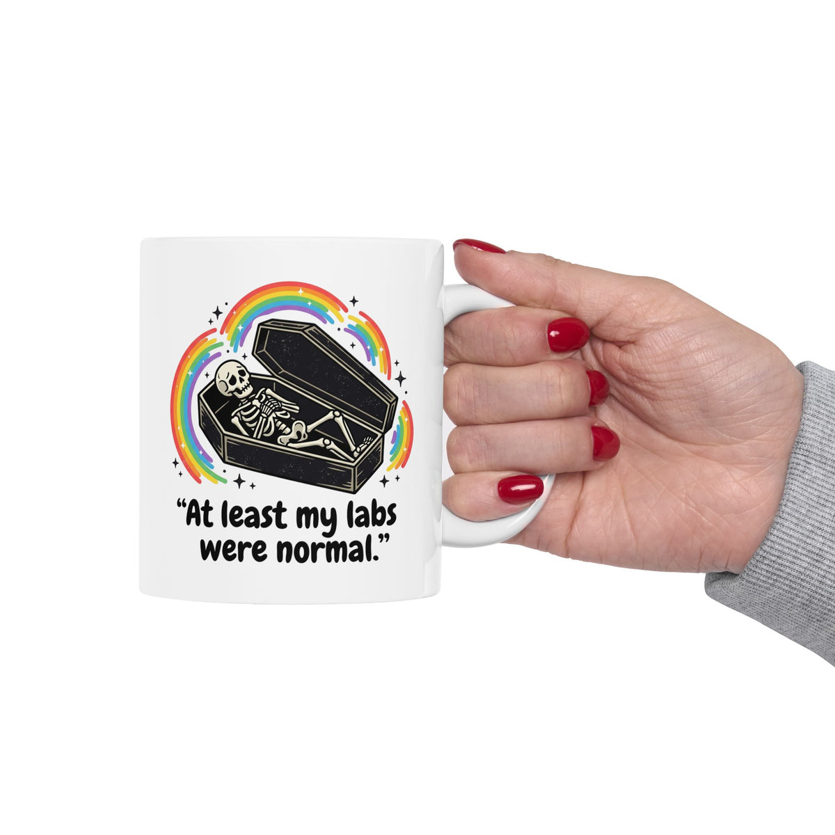 At Least My Labs Were Normal Medical Humor Ceramic Mug Funny Sarcastic Cup