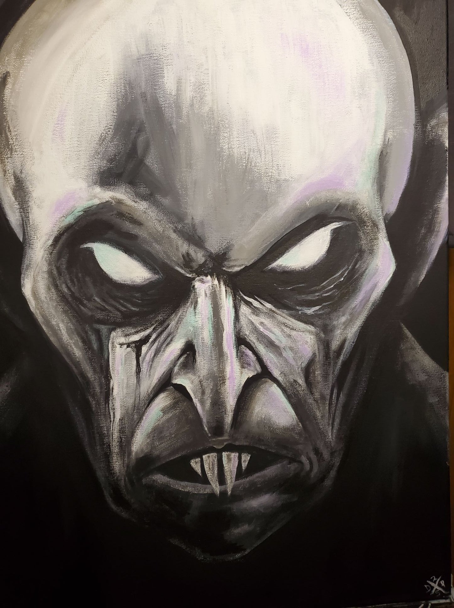 SOLD Nosferatu Vampire Demon Canvas Art Wall Hanging Home Decor Horror True Crime