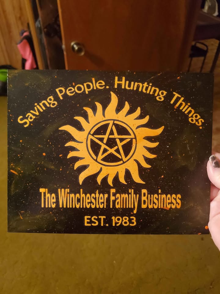 Supernatural Winchester Bros Sign Canvas Painting Horror Halloween Metaphysical