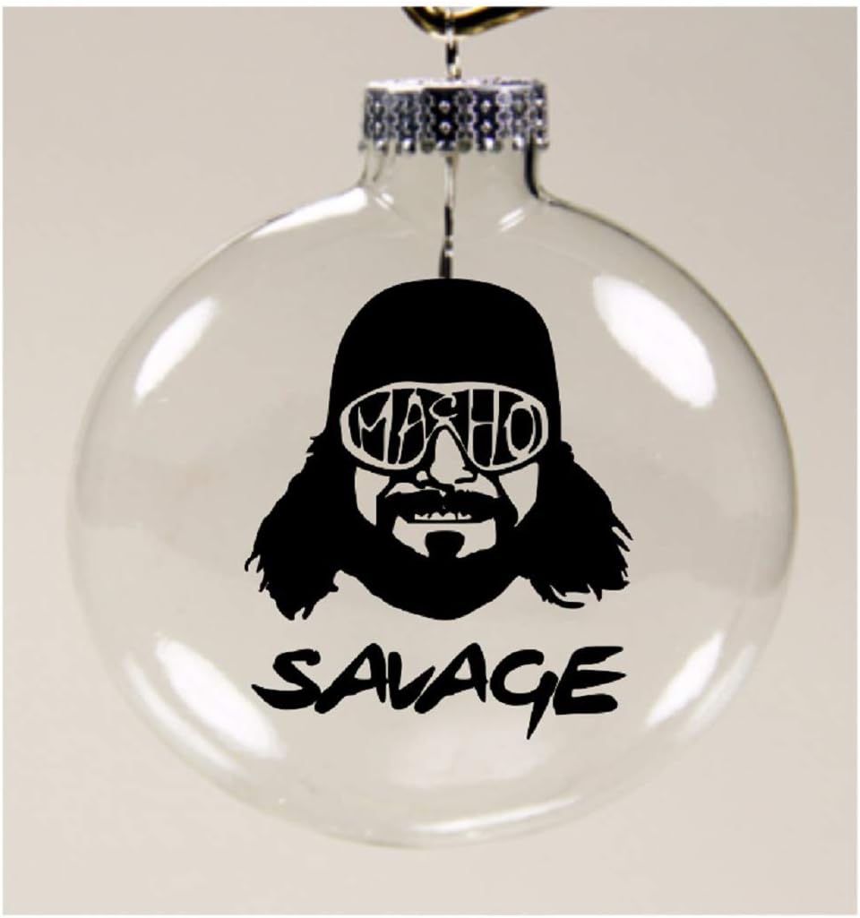 Macho Man Randy Savage Clear Christmas Ornament Shatterproof Wrestling
