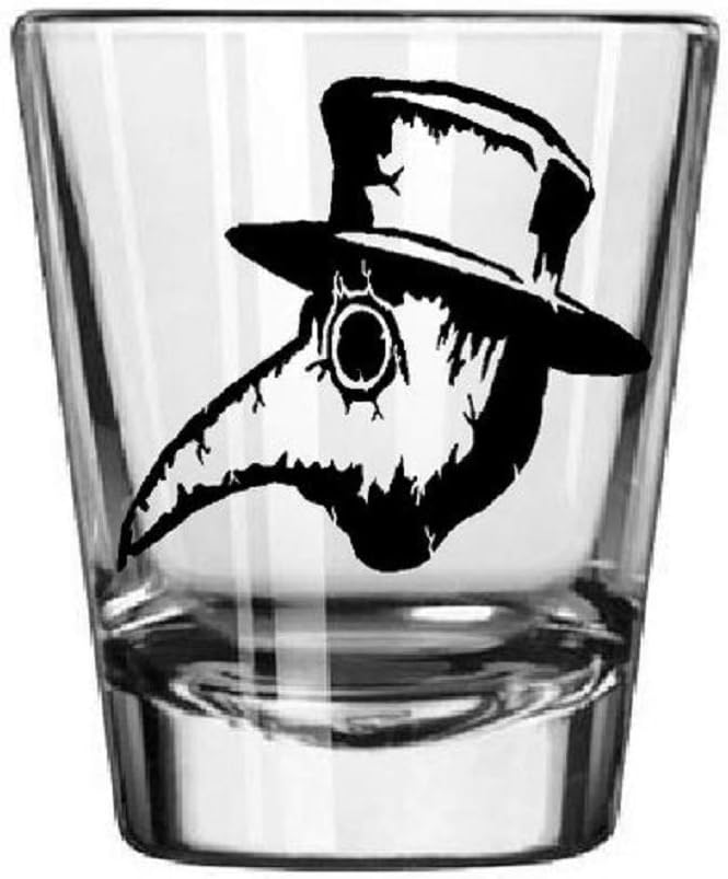 Plague Mask Shot Glass Barware Horror Halloween Metaphysical