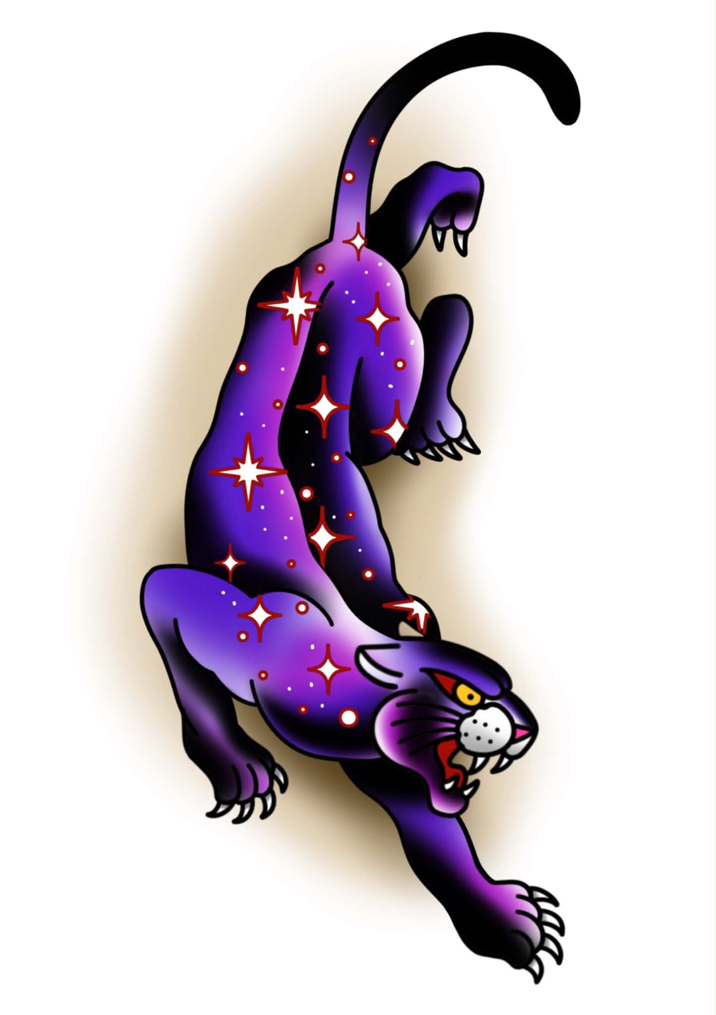 Mystical Cat Tattoo Wall Art Horror Wall Hanging Home Decor