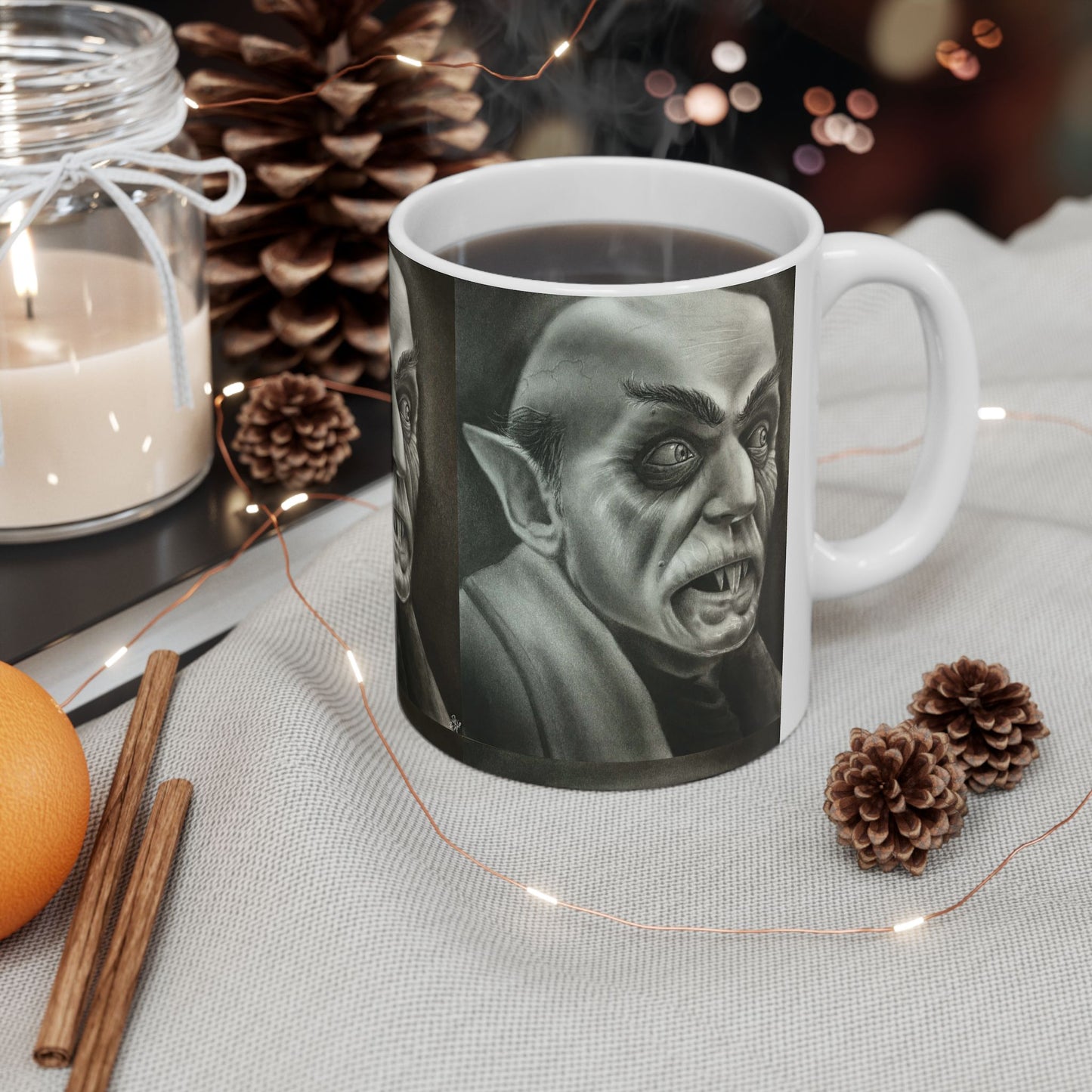 Nosferatu Vampire Portrait Mug | Original Horror Art Home Decor Goth