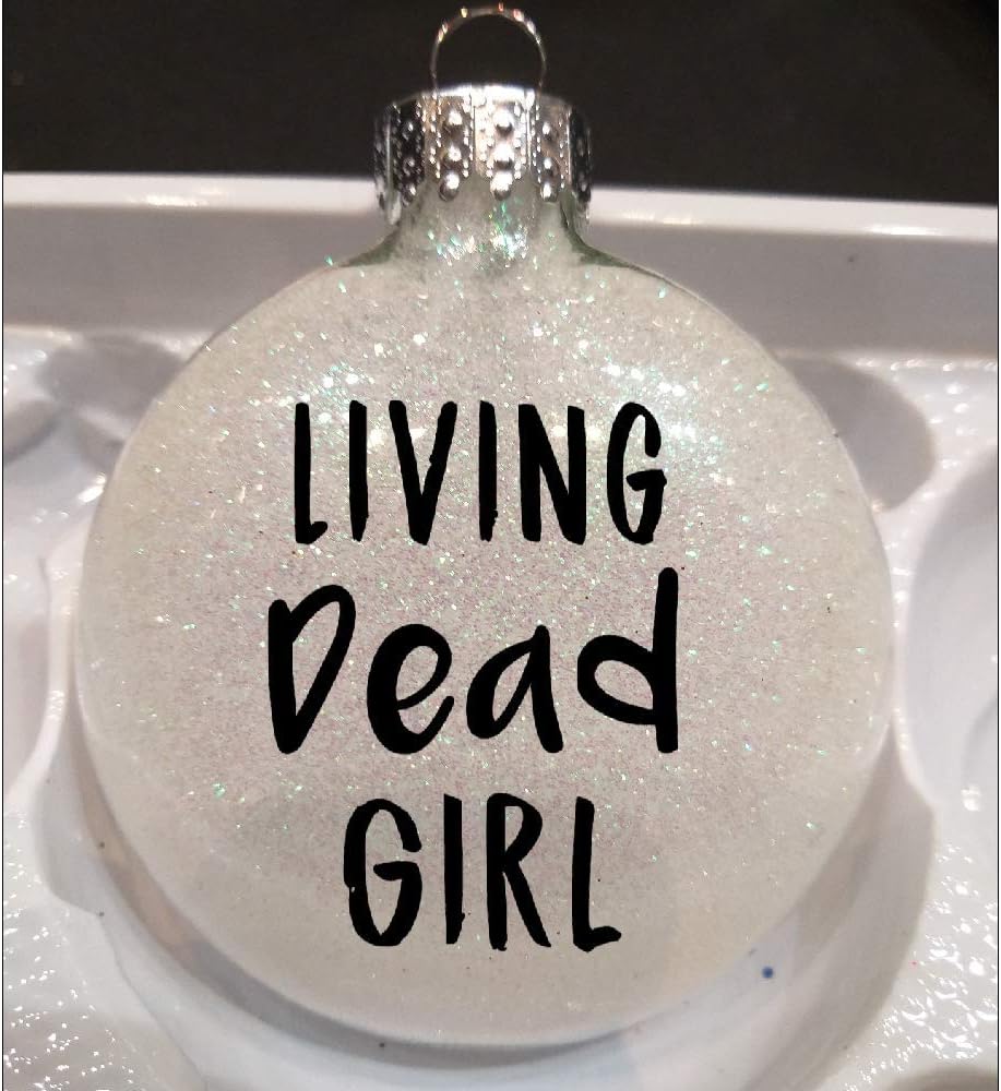Living Dead Girl Glitter Holiday Ornament Shatterproof Disc Horror