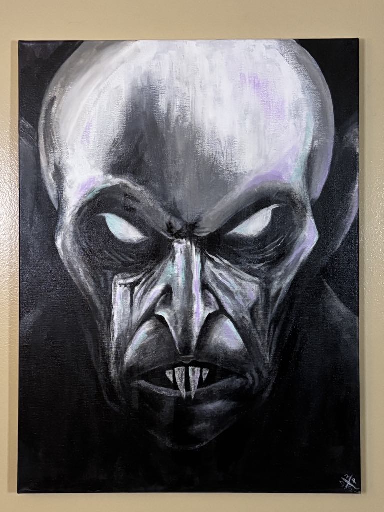SOLD Nosferatu Vampire Demon Canvas Art Wall Hanging Home Decor Horror True Crime