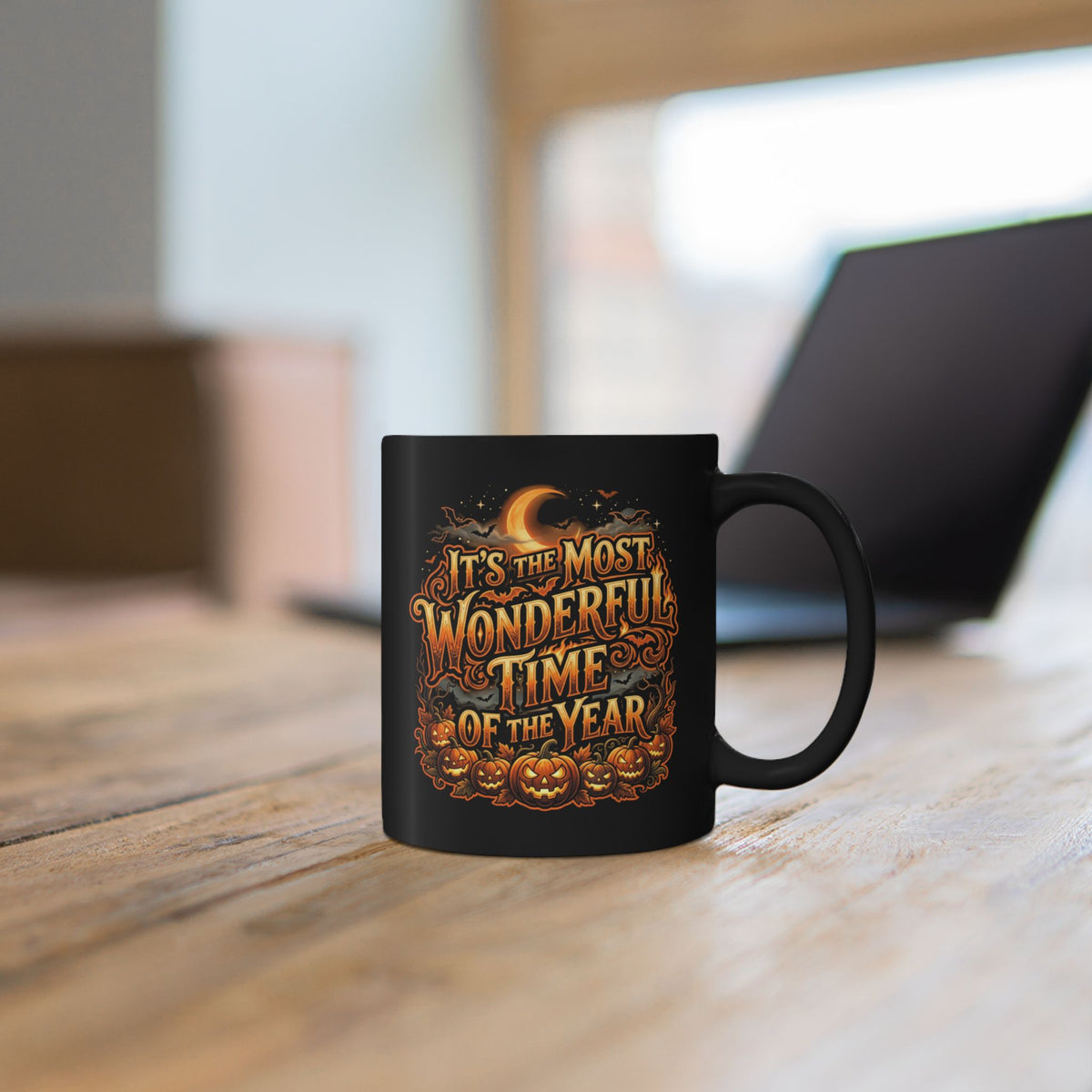 It's the Most Wonderful Time of the Year Halloween Mug Black Ceramic Spooky Season