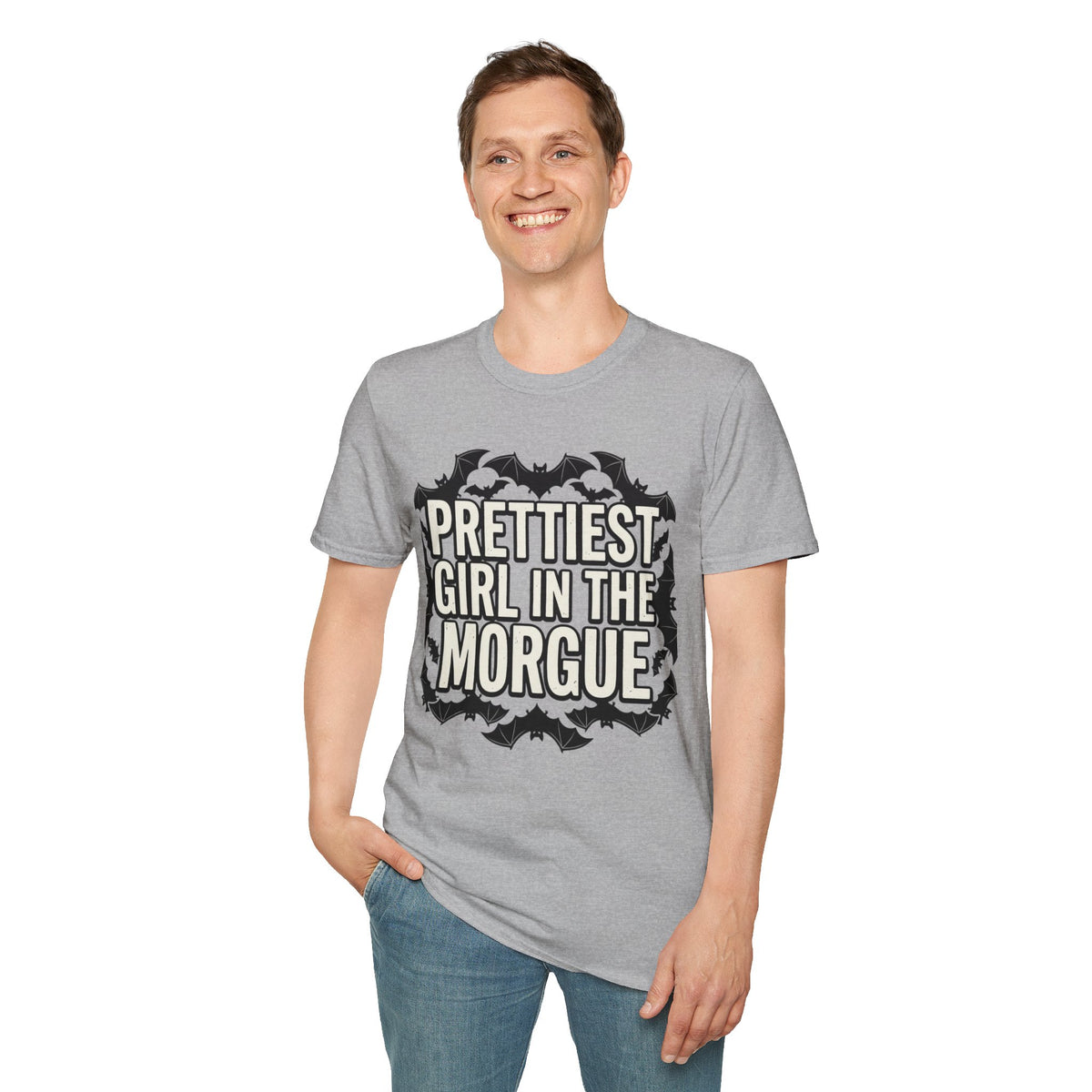 Prettiest Girl in the Morgue T-Shirt Gothic Halloween Bat Goth Alternative Clothing