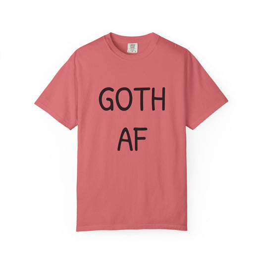 GOTH AF T-shirt | Goth Graphic Tee, Bold Text Shirt Funny Ironic Punk Rock Horror Clothing