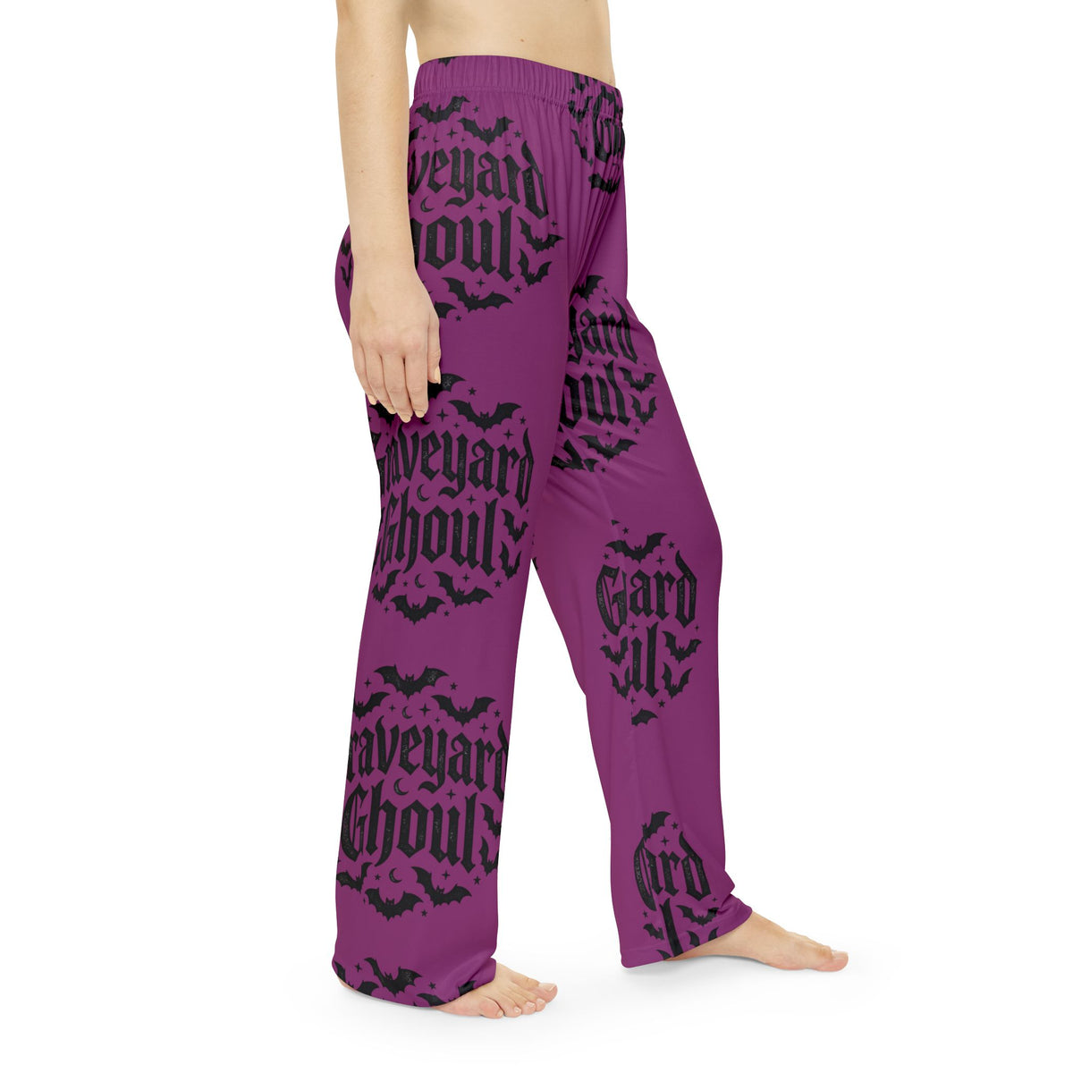 Graveyard Ghoul Women's Pajama Pants Purple Gothic Horror Halloween Plus