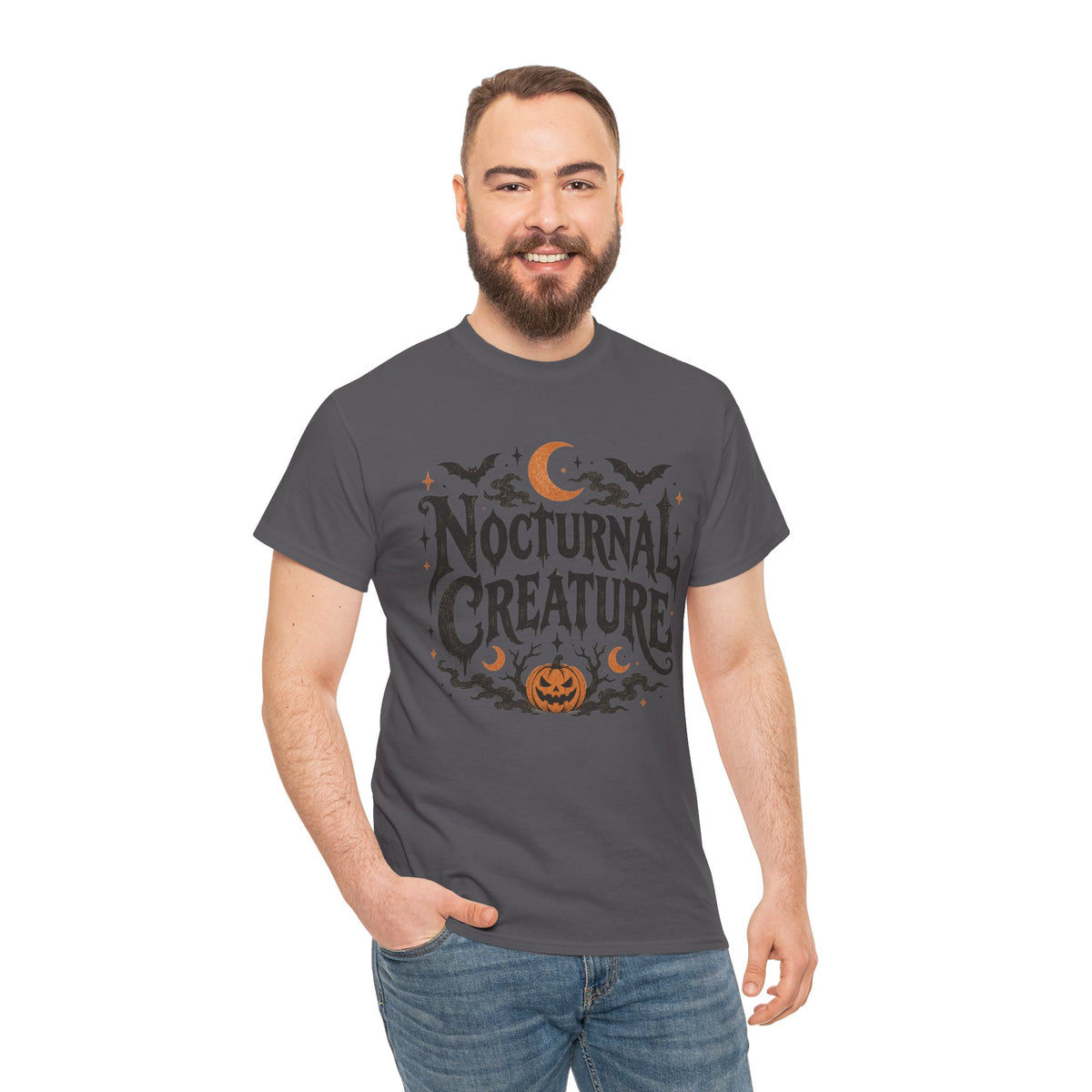 Nocturnal Creature Halloween Graphic T-Shirt Spooky Horror Tee