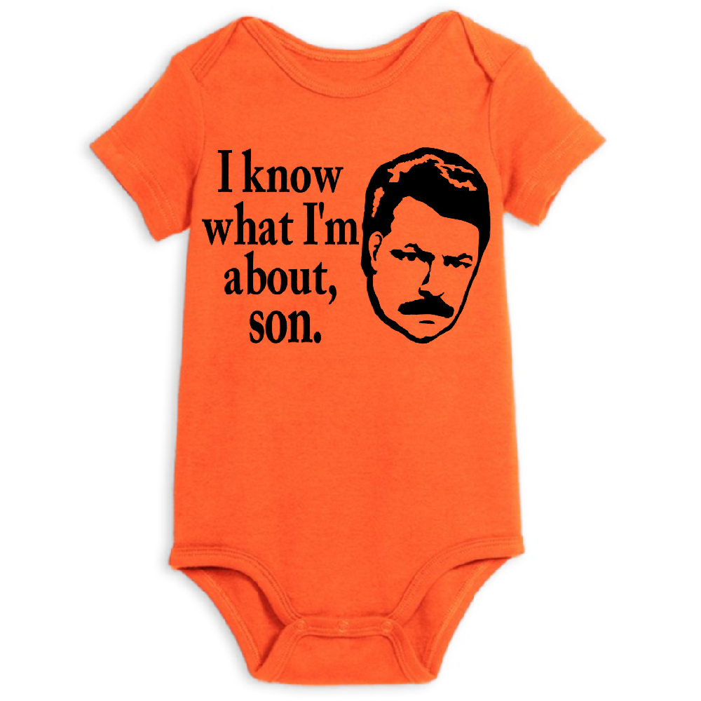 Parks Rec Ron About Son Childrens Bodysuit Newborn 24 Months Horror Halloween