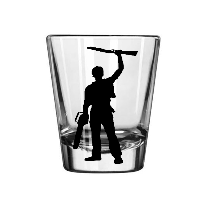 Ash Evil Dead Shot Glass Barware Horror Halloween Metaphysical