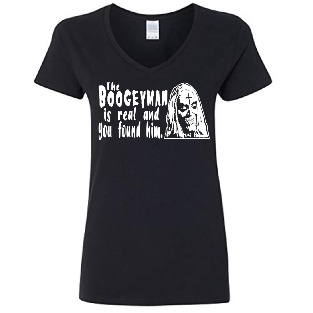 Boogeyman Real Otis Devils Rejects Womens V Neck Shirt Tee Horror Halloween