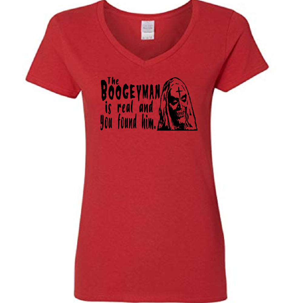 Boogeyman Real Otis Devils Rejects Womens V Neck Shirt Tee Horror Halloween