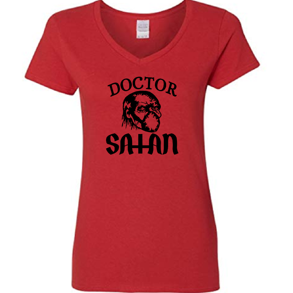 Dr. Satan House of 1000 Corpses Womens V Neck Shirt Tee Horror Halloween