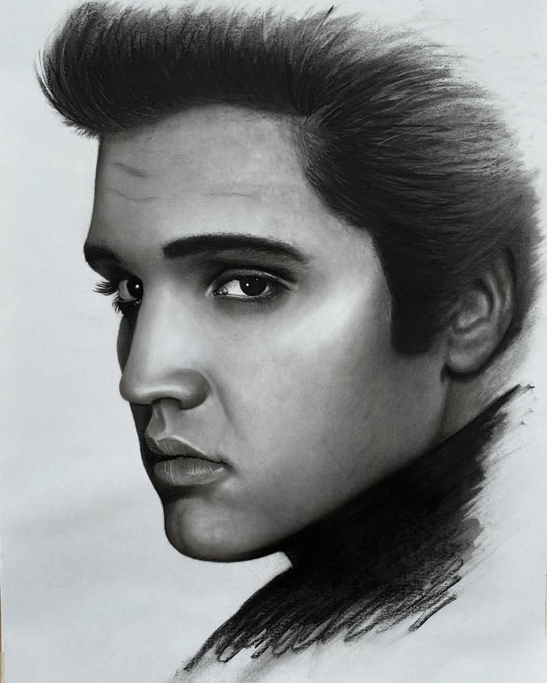 Elvis Presley Charcoal Art Print Wall Hanging Home Decor
