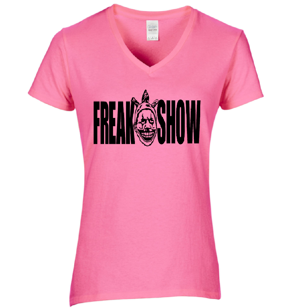 Twisty Freak Show AHS Womens V Neck Shirt Tee Horror Halloween