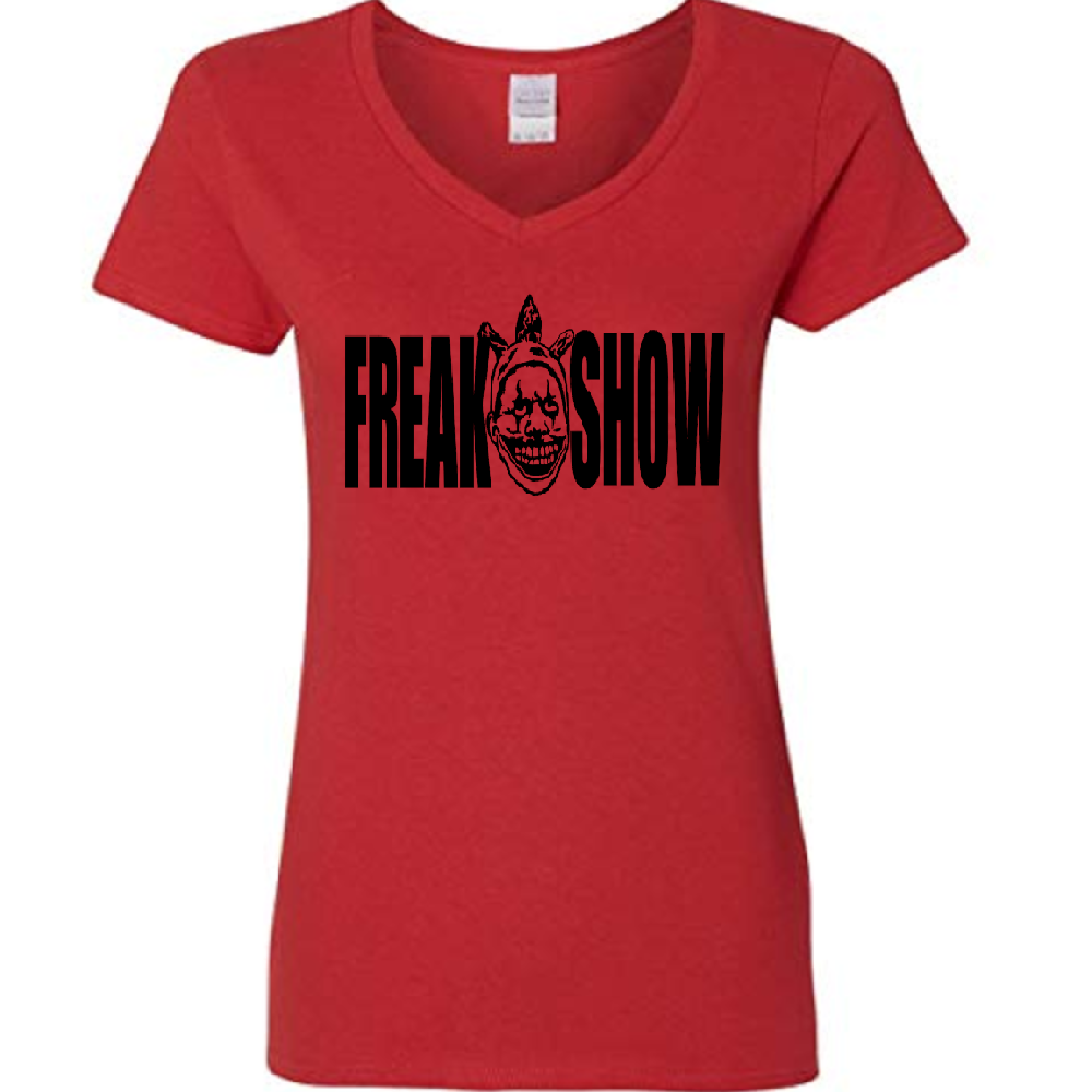 Twisty Freak Show AHS Womens V Neck Shirt Tee Horror Halloween