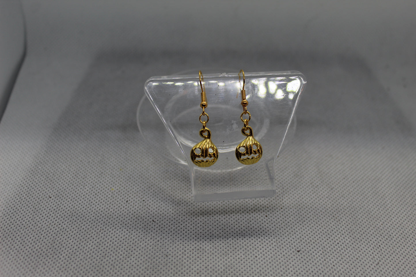Golden Pumpkin Drop Earrings Jewelry Spooky Halloween Witchy
