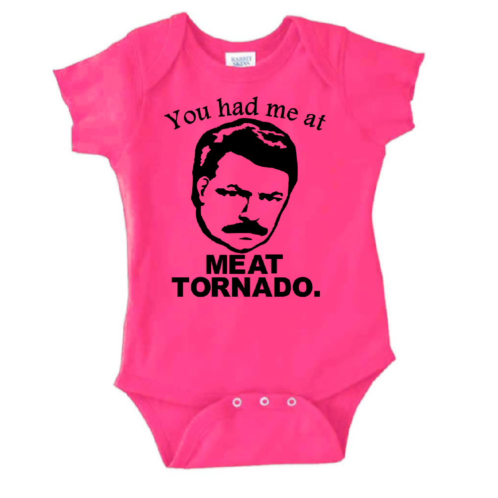 Parks Rec Ron Meat Tornado Childrens Bodysuit Newborn 24 Months Horror Halloween