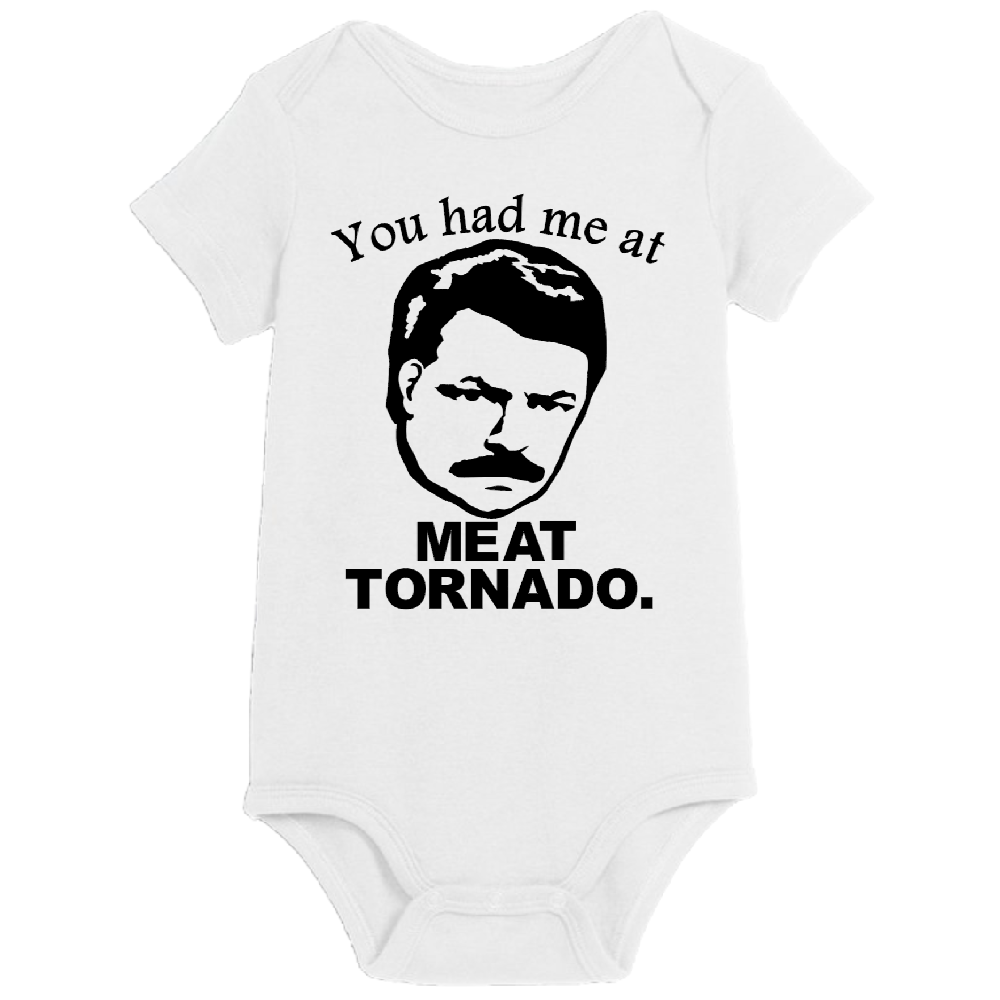 Parks Rec Ron Meat Tornado Childrens Bodysuit Newborn 24 Months Horror Halloween