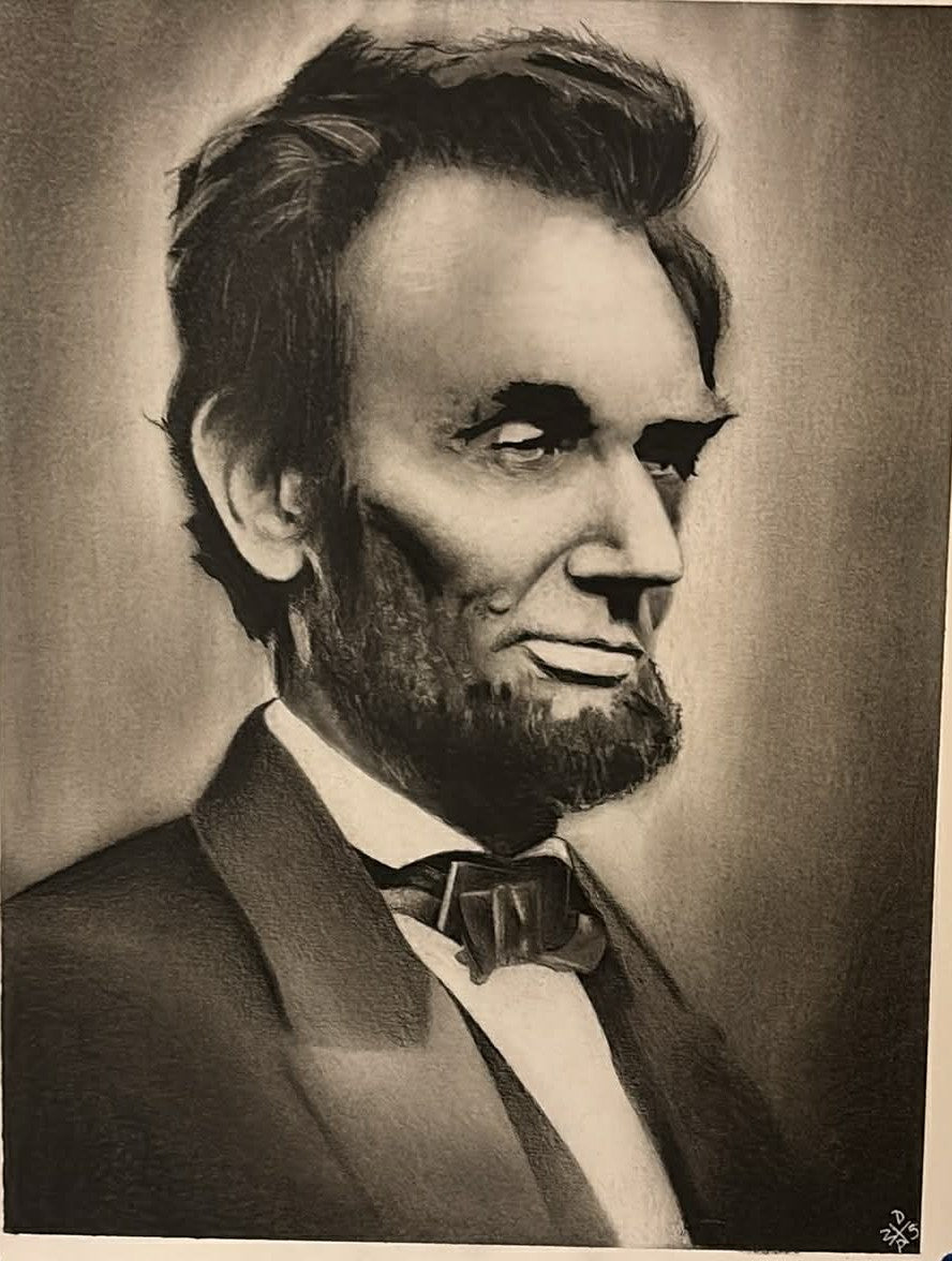 Abraham Lincoln Charcoal Art Print Wall Hanging Home Decor