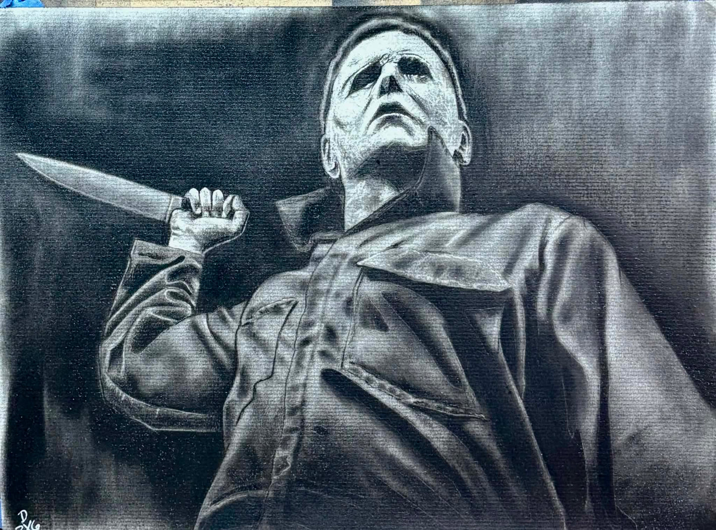 ORIGINAL Michael Myers Halloween Charcoal Art Print Wall Hanging Home Decor