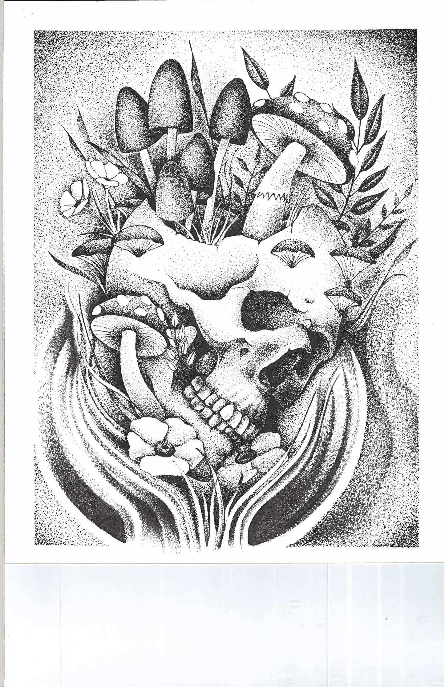 Skull Mushroom Abstract Art Print Wall Hanging Home Decor Woodland