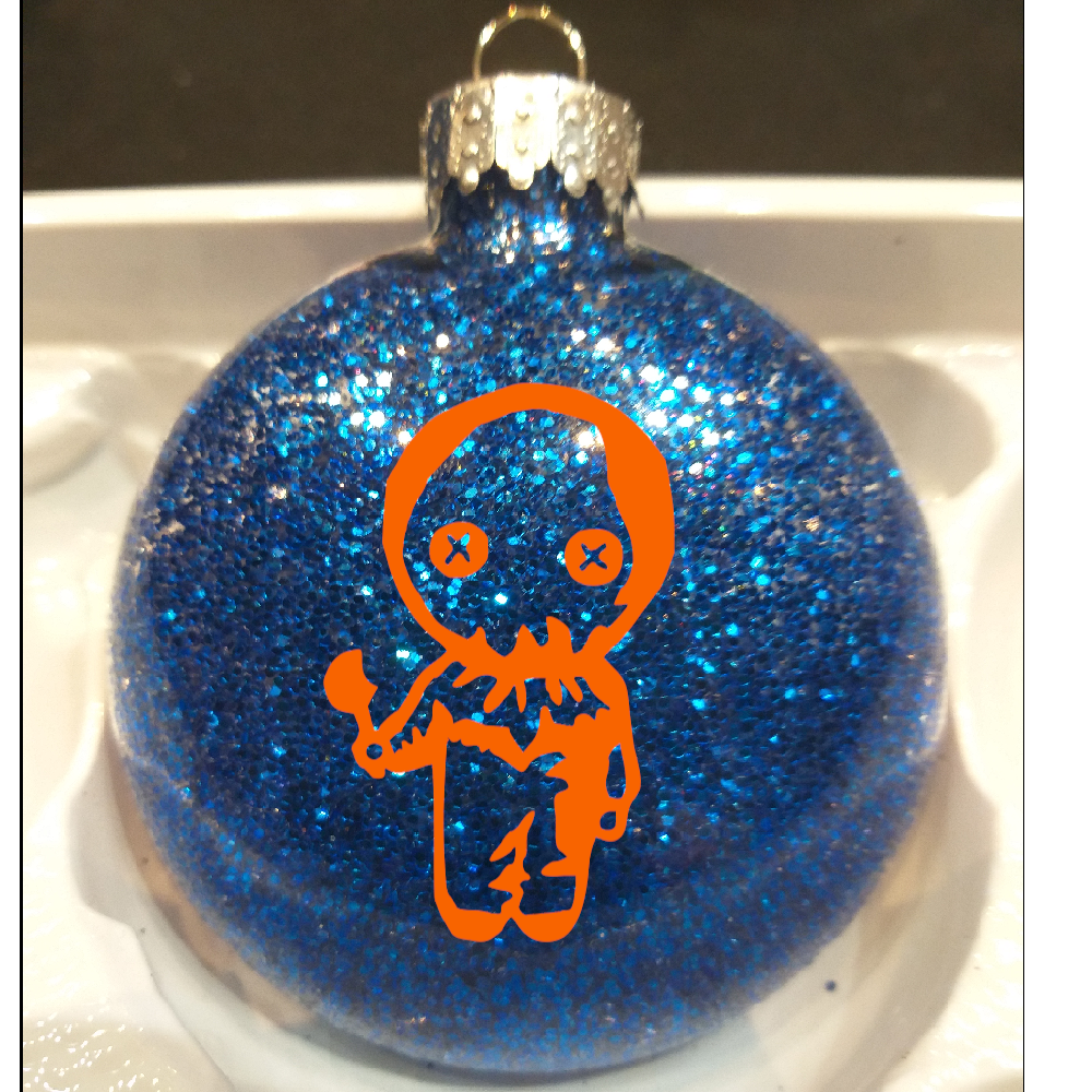 Sam Trick r Treat Glitter Christmas Ornament Shatterproof Horror Halloween Metaphysical