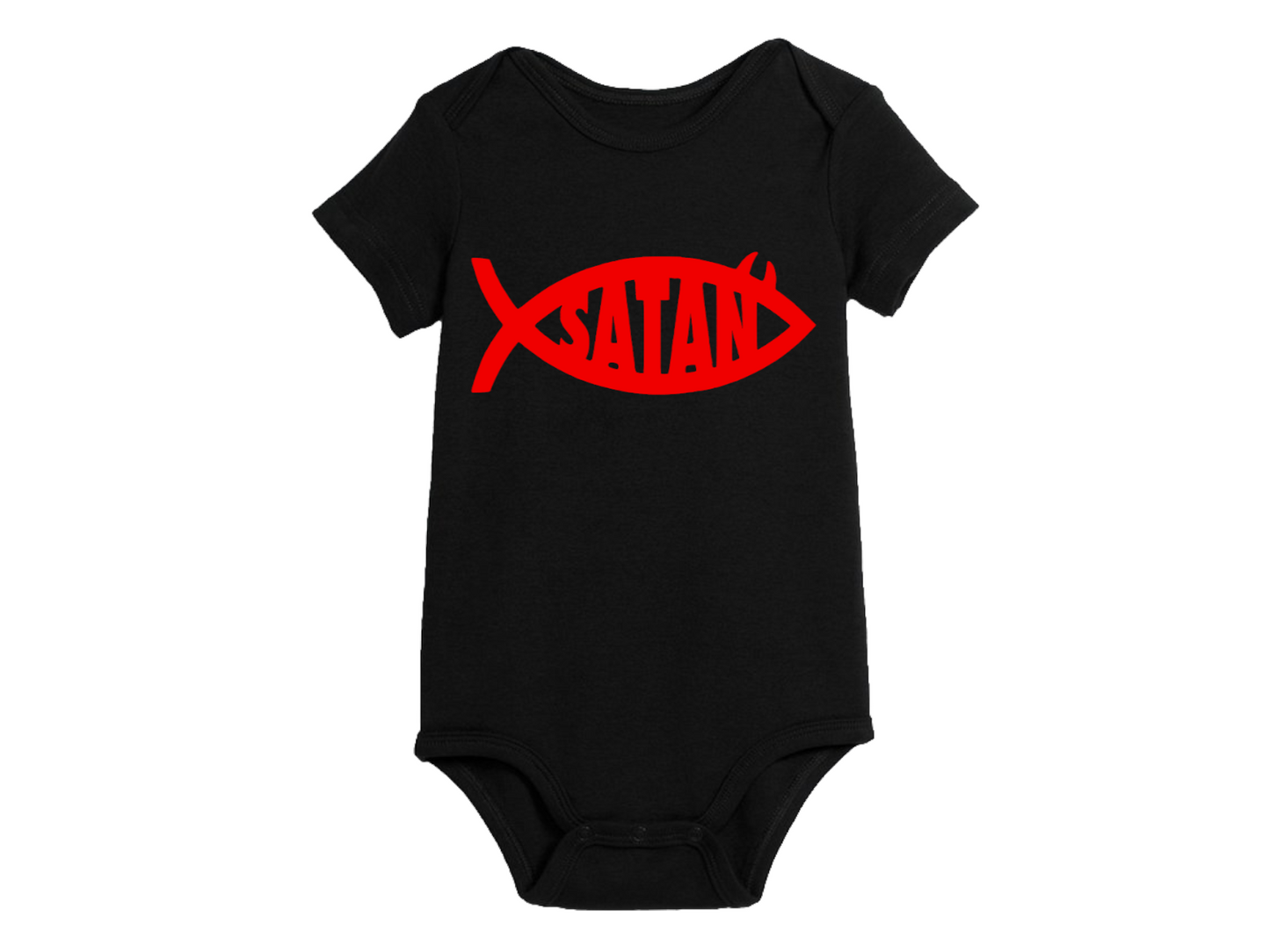 Satan Fish Childrens Bodysuit Newborn 24 Months Horror Halloween