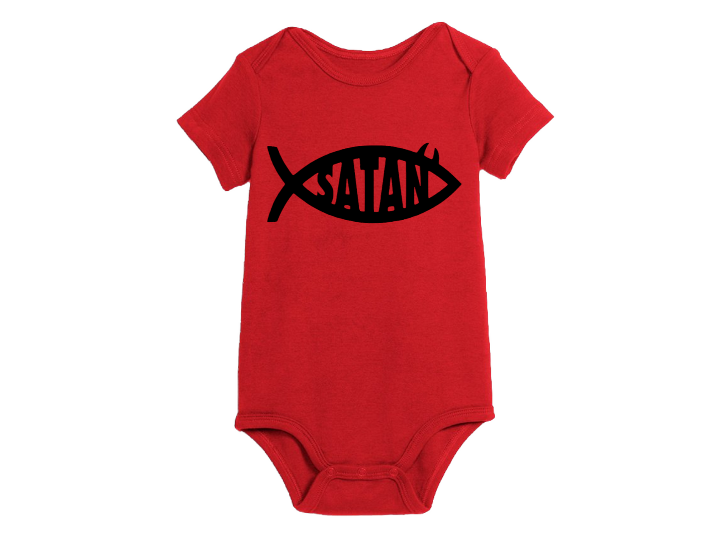 Satan Fish Childrens Bodysuit Newborn 24 Months Horror Halloween