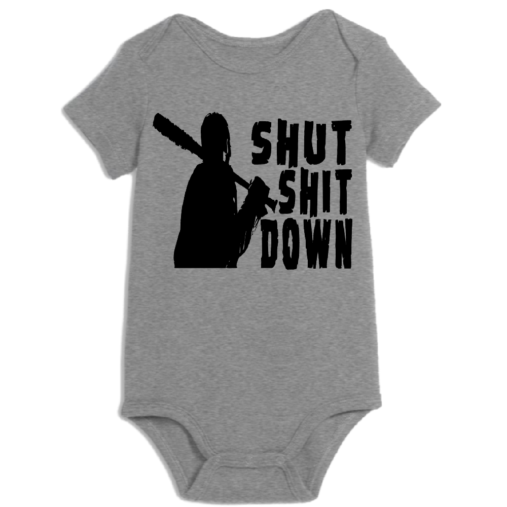 Walking Dead Negan Shut Shit Down Childrens Bodysuit Newborn 24 Months Horror Halloween