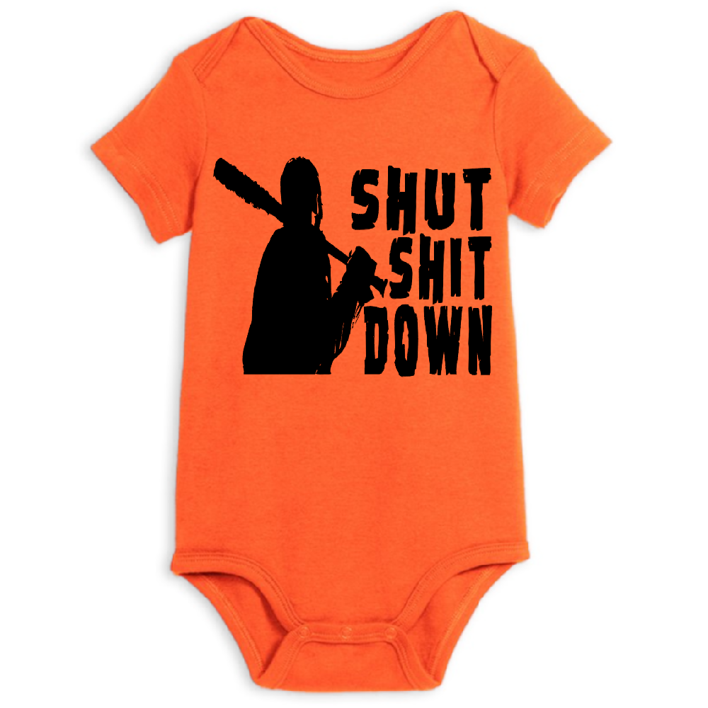 Walking Dead Negan Shut Shit Down Childrens Bodysuit Newborn 24 Months Horror Halloween