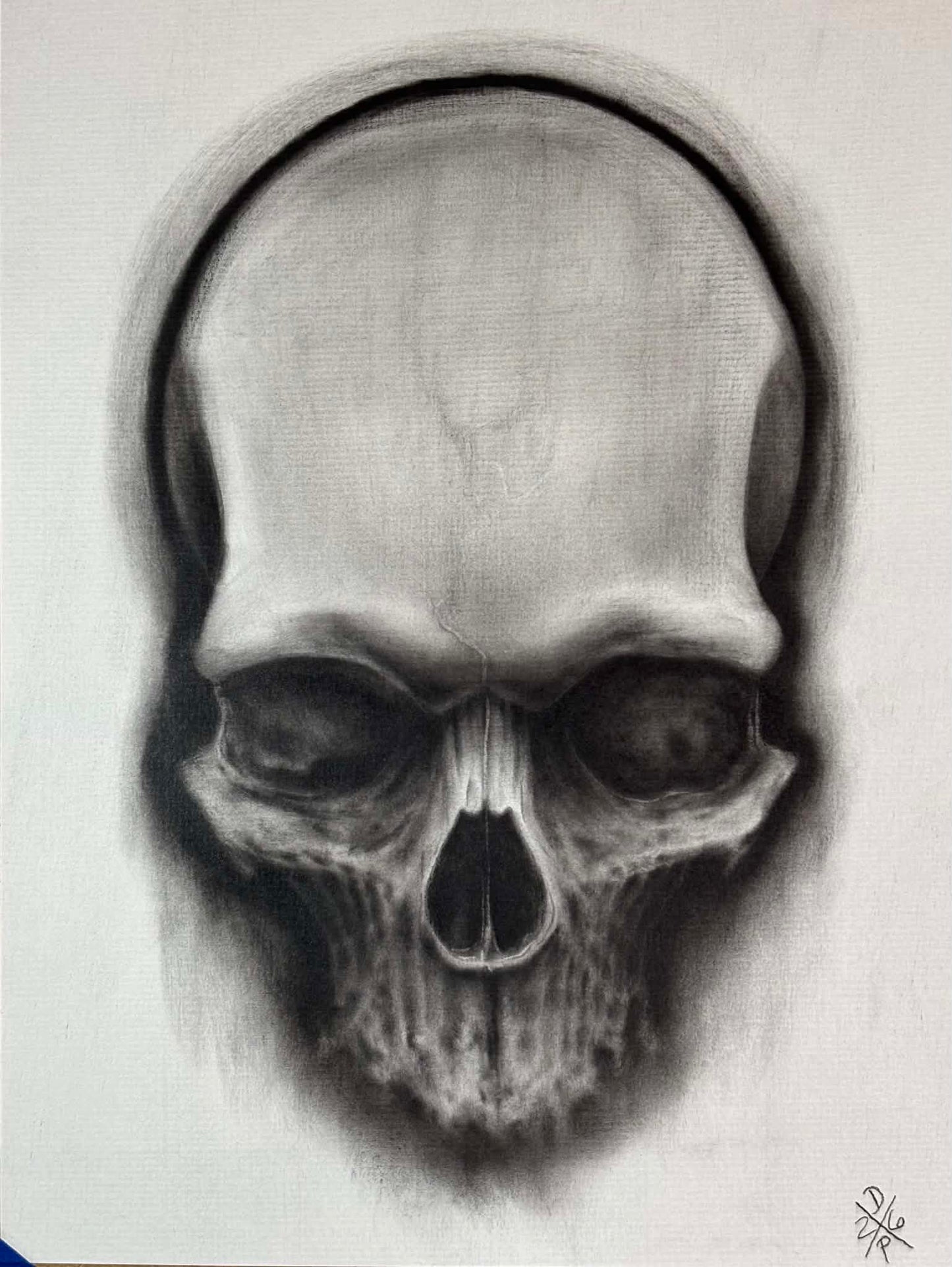 Smoky Skull Charcoal Art Print Wall Hanging Home Decor