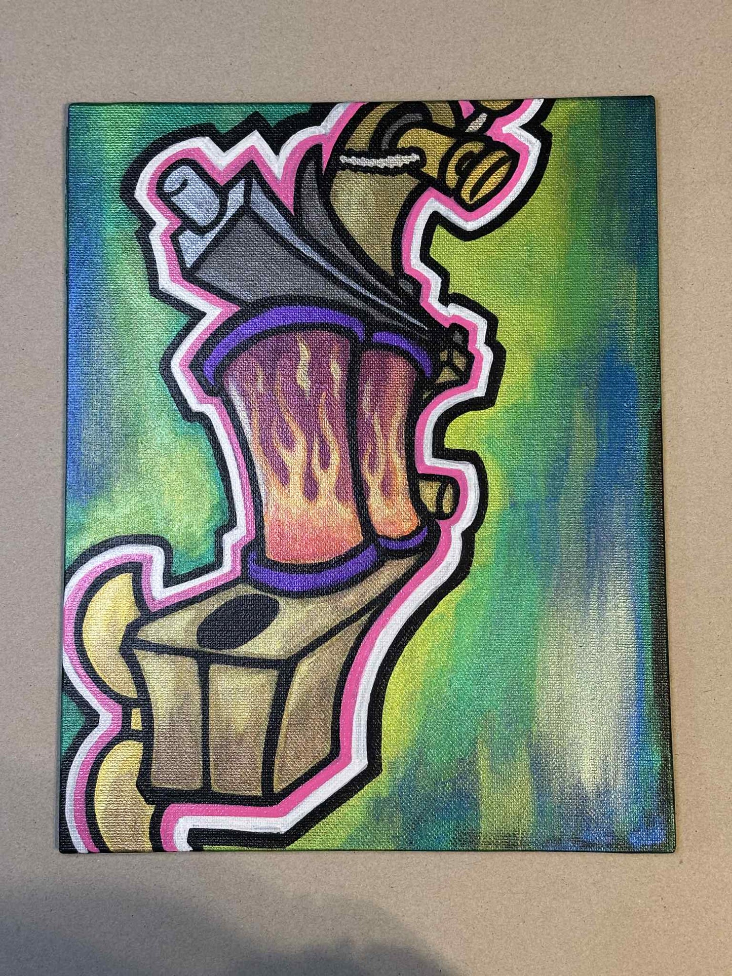 Old School Tattoo Machine Sign Canvas Painting