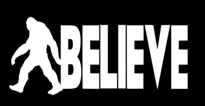 Bigfoot Believe Cryptid Vinyl Decal Sticker Halloween Horror Metaphysical
