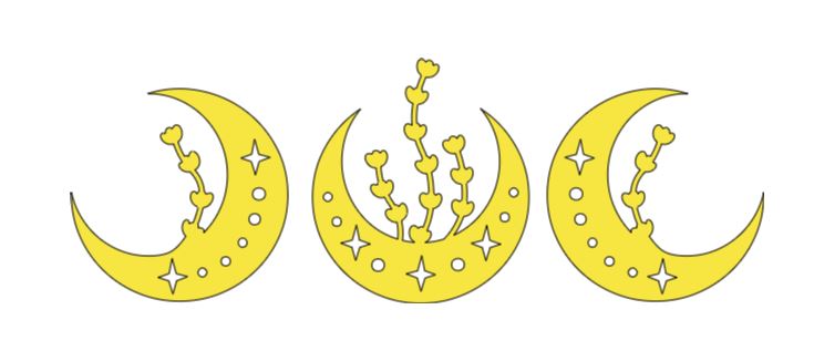 Intricate Triple Moon Witchy Vinyl Decal Sticker Halloween Horror Metaphysical