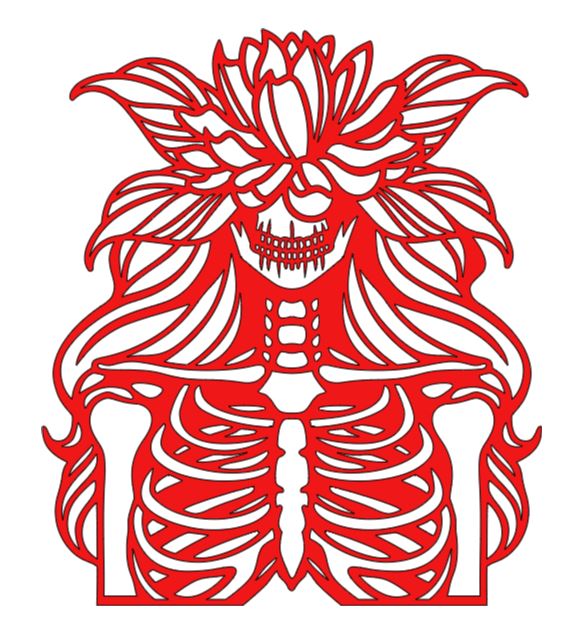 Skeleton Flower Lady Vinyl Decal Sticker Halloween Horror Metaphysical