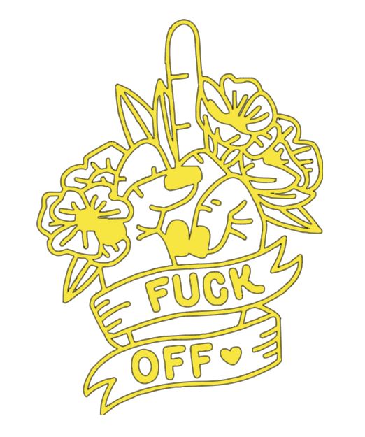 F*ck Off Finger Flowers Vinyl Decal Sticker Halloween Horror Metaphysical