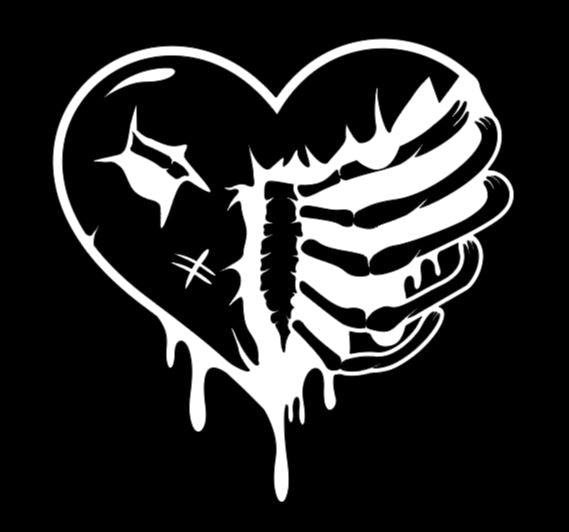 Heart Rib Cage Vinyl Decal Sticker Halloween Horror Metaphysical