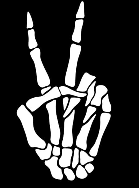 Skeleton Peace Fingers Vinyl Decal Sticker Halloween Horror