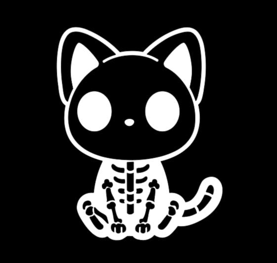 Cat Skeleton Vinyl Decal Sticker Halloween Horror Metaphysical