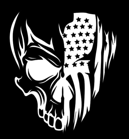 Flag Skull Vinyl Decal Sticker Halloween Horror Metaphysical