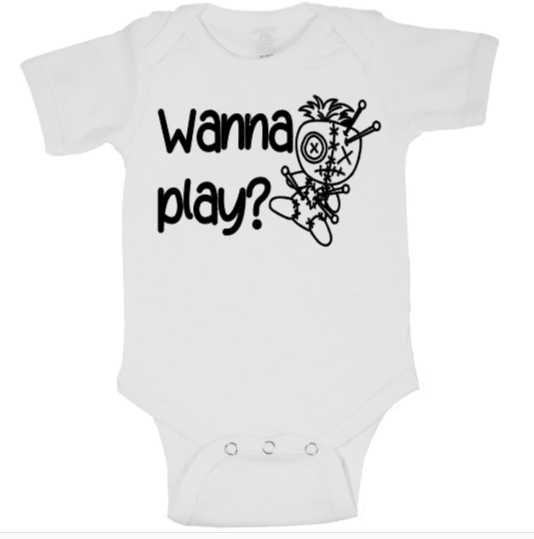 Wanna Play Voodoo Doll Childrens Bodysuit Newborn 24 Months Horror Halloween